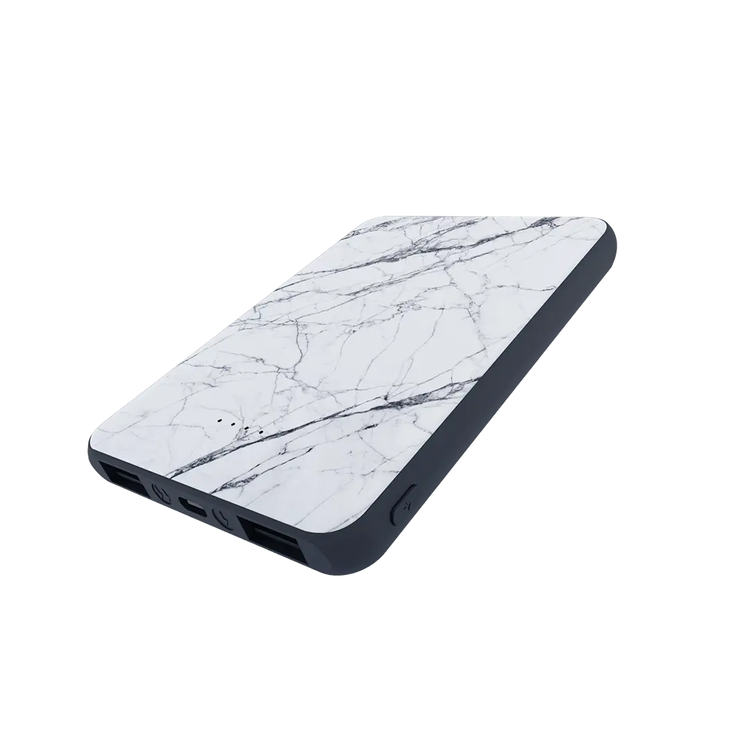 POWERBANK 5000 mah - WHITE MARBLE JUST IN CASE