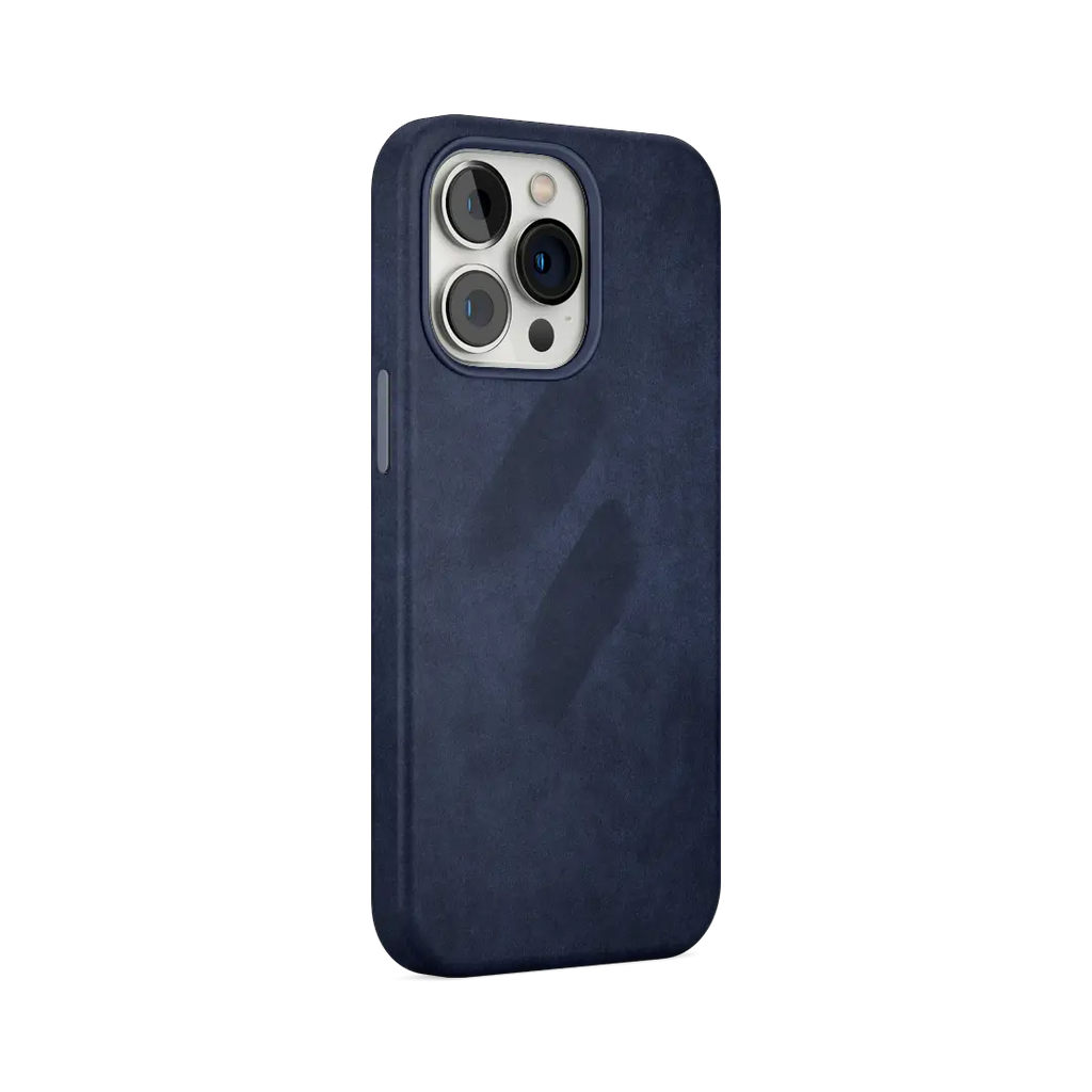 COVER IPHONE IN MICROFIBRA MAGSAFE - BLUE JUST IN CASE