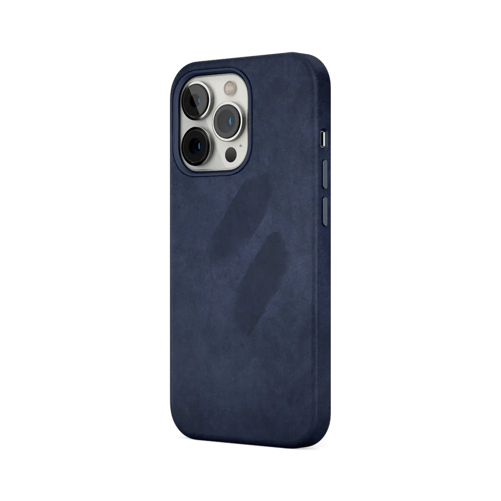COVER IPHONE IN MICROFIBRA MAGSAFE - BLUE JUST IN CASE