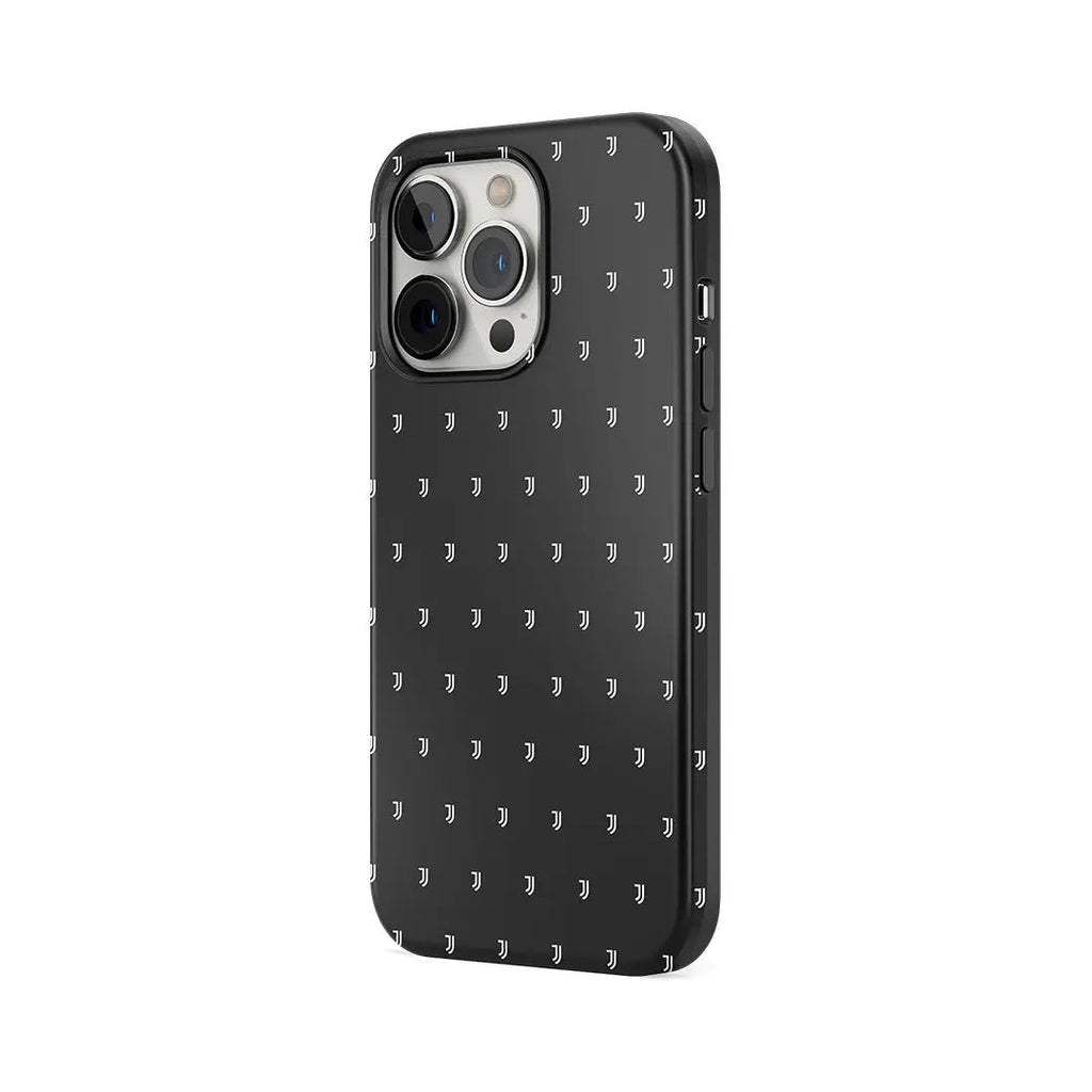 JUVENTUS - COVER WHITE LOGO PATTERN BLACK JUST IN CASE