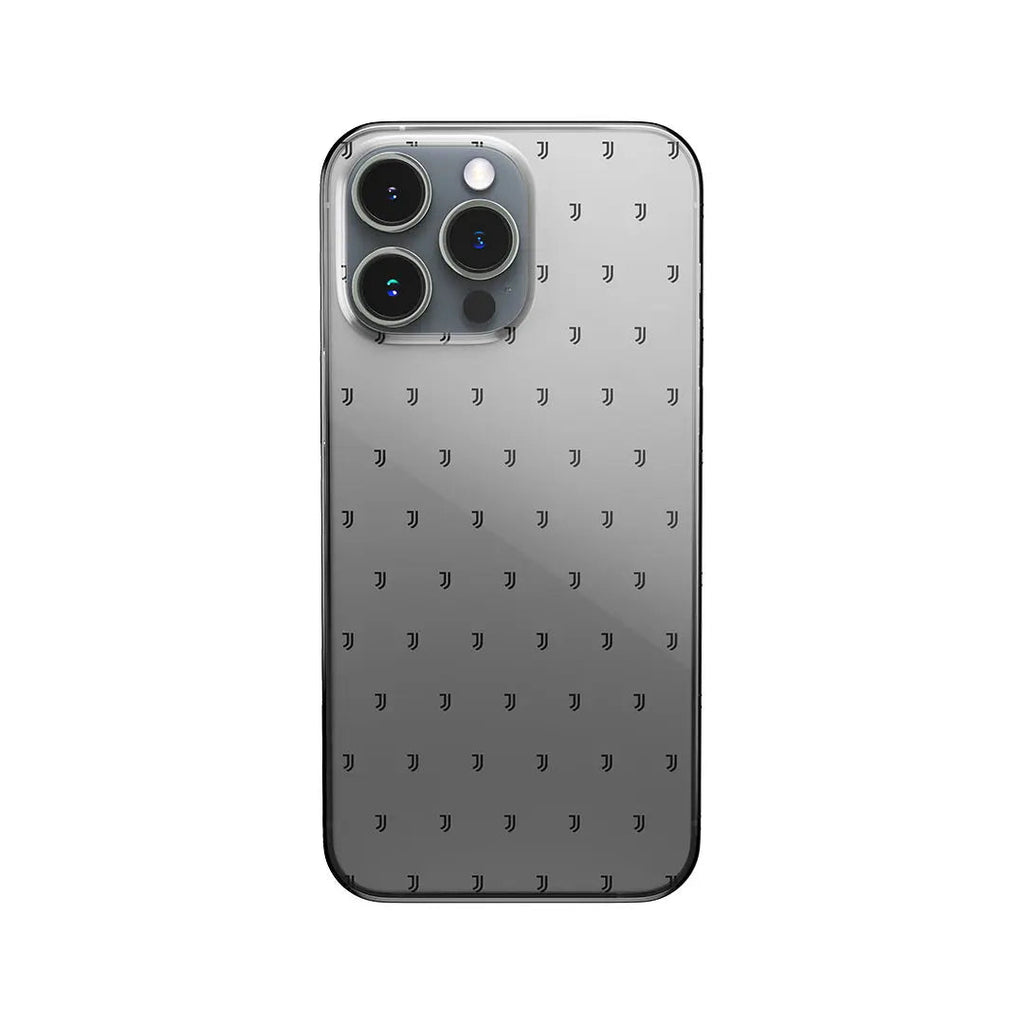 JUVENTUS - COVER BLACK LOGO PATTERN TRASPARENTE JUST IN CASE