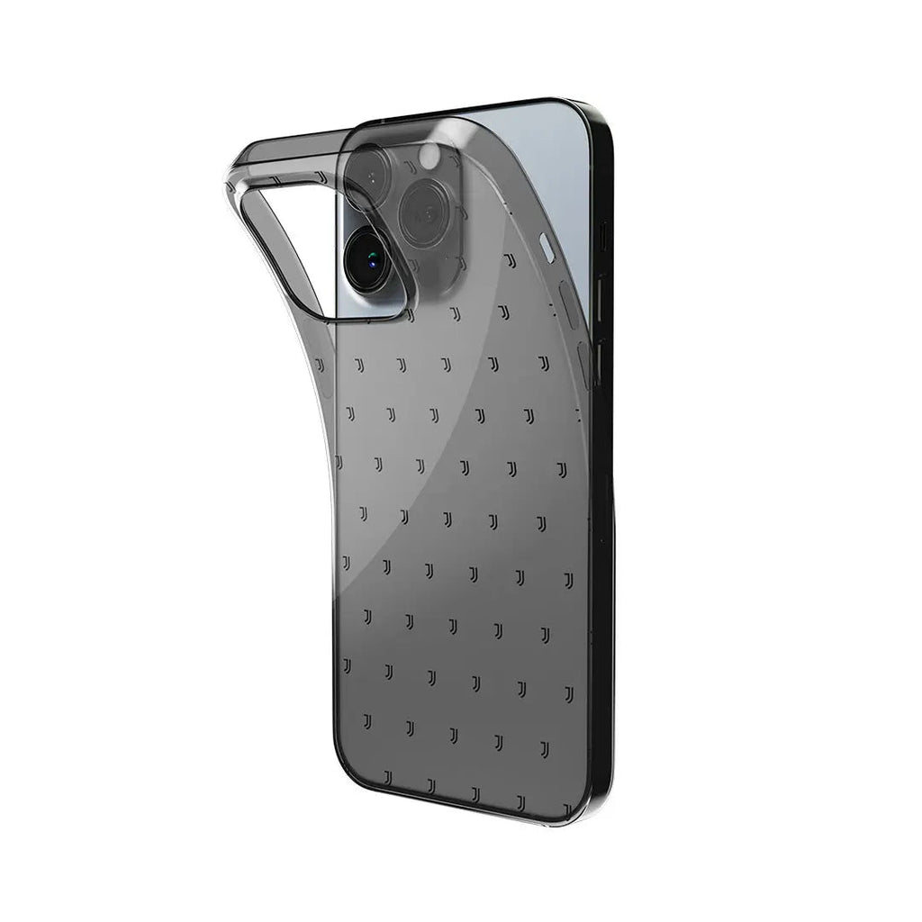 JUVENTUS - COVER BLACK LOGO PATTERN TRASPARENTE JUST IN CASE